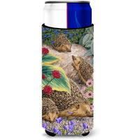 "Caroline's Treasures Hedgehogs Michelob Ultra Koozies for Slim Cans, Multicolor"