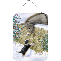 "Caroline's Treasures Pup & Donkey Wall or Door Hanging Prints ASA2073DS1216, 16HX12W, Multicolor"