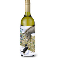 "Caroline's Treasures Pup and Donkey Wine Bottle Koozie Hugger, 750 ml, Multicolor"
