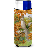 "Caroline's Treasures Grey Squirrel Michelob Ultra Koozies for Slim Cans, Multicolor"