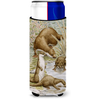 "Caroline's Treasures Otter Family Michelob Ultra Koozies for Slim Cans, Multicolor"