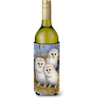 "Caroline's Treasures Barn Owl Chicks Wine Bottle Koozie Hugger, 750 ml, Multicolor"