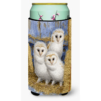 "Caroline's Treasures Barn Owl Chicks Tall Boy Koozie Hugger, Multicolor"