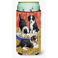 "Caroline's Treasures Border Collie Pups Tall Boy Koozie Hugger, Multicolor"