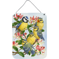 "Caroline's Treasures Eurasian Blue Tits at feeding time Wall or Door Hanging Prints ASA2081DS1216, 16HX12W, Multicolor"