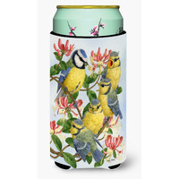 "Caroline's Treasures Eurasian Blue Tits At Feeding Time Tall Boy Koozie Hugger, Multicolor"