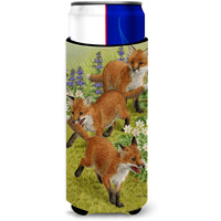 "Caroline's Treasures ASA2083MUK Fox Cubs Michelob Ultra Koozies for Slim Cans, Multicolor"