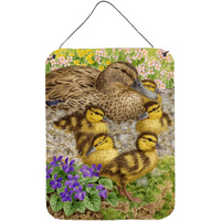 "Caroline's Treasures Female Mallard Duck and Ducklings Wall or Door Hanging Prints ASA2084DS1216, 16HX12W, Multicolor"