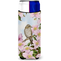 "Caroline's Treasures ASA2088MUK Spotted Flycatcher Michelob Ultra Koozies for Slim Cans, Multicolor"