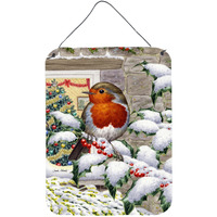 "Caroline's Treasures European Robin at the Window Wall or Door Hanging Prints ASA2089DS1216, 16HX12W, Multicolor"