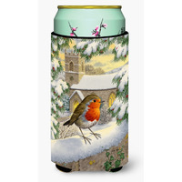 "Caroline's Treasures European Robin Waiting Tall Boy Koozie Hugger, Multicolor"