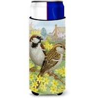 "Caroline's Treasures ASA2091MUK House Sparrows Michelob Ultra Koozies for Slim Cans, Multicolor"