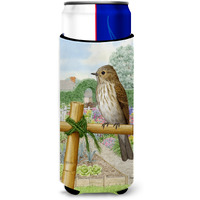 "Caroline's Treasures ASA2100MUK Spotted Flycatcher Michelob Ultra Koozies for Slim Cans, Multicolor"