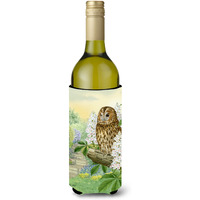"Caroline's Treasures ASA2101LITERK Tawny Owl Wine Bottle Koozie Hugger, 750 ml, Multicolor"