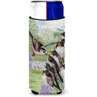 "Caroline's Treasures ASA2102MUK Long Tailed Tits Michelob Ultra Koozies for Slim Cans, Multicolor"