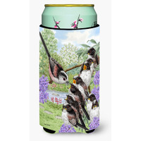 "Caroline's Treasures ASA2102TBC Long Tailed Tits Tall Boy Koozie Hugger, Multicolor"