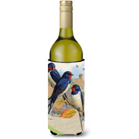 "Caroline's Treasures Barn Swallows Wine Bottle Koozie Hugger, 750 ml, Multicolor"