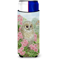 "Caroline's Treasures Tawny Owlet Michelob Ultra Koozies for Slim Cans, Multicolor"