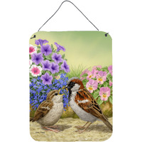 "Caroline's Treasures House Sparrows Wall or Door Hanging Prints ASA2112DS1216, 16HX12W, Multicolor"