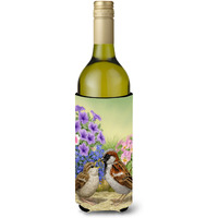 "Caroline's Treasures ASA2112LITERK House Sparrows Wine Bottle Koozie Hugger, 750 ml, Multicolor"