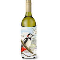 "Caroline's Treasures Spotted Woodpecker Wine Bottle Koozie Hugger, 750 ml, Multicolor"