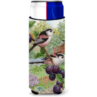 "Caroline's Treasures ASA2115MUK Long Tailed Tits Michelob Ultra Koozies for Slim Cans, Multicolor"