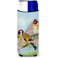 "Caroline's Treasures ASA2119MUK European Goldfinches Michelob Ultra Koozies for Slim Cans, Multicolor"