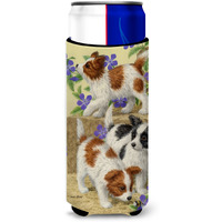"Caroline's Treasures Papillon Pups Michelob Ultra Koozies for Slim Cans, Multicolor"