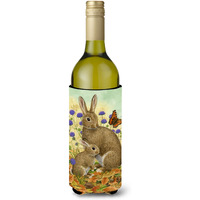 "Caroline's Treasures Rabbit and Baby Wine Bottle Koozie Hugger, 750 ml, Multicolor"