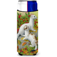 "Caroline's Treasures Ermine Stoat Short-Tailed Weasel Michelob Ultra Koozies for Slim Cans, Multicolor"