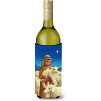 "Caroline's Treasures Shepherd and His Sheep Wine Bottle Koozie Hugger, 750 ml, Multicolor"