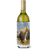 "Caroline's Treasures Shtetl and Ponies Wine Bottle Koozie Hugger, 750 ml, Multicolor"