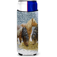 "Caroline's Treasures Shtetl and Ponies Michelob Ultra Koozies for Slim Cans, Multicolor"