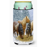 "Caroline's Treasures Shtetl and Ponies Tall Boy Koozie Hugger, Multicolor"