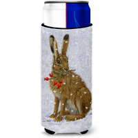 "Caroline's Treasures Rabbit Hare and Rosehips Michelob Ultra Koozies for Slim Cans, Multicolor"