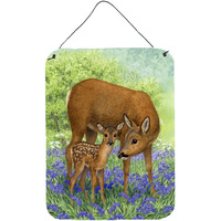 "Caroline's Treasures Deer & Fawn Wall or Door Hanging Prints ASA2151DS1216, 16HX12W, Multicolor"