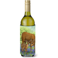 "Caroline's Treasures Deer and Fawn Wine Bottle Koozie Hugger, 750 ml, Multicolor"
