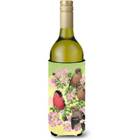 "Caroline's Treasures ASA2154LITERK Eurasian Bullfinches Wine Bottle Koozie Hugger, 750 ml, Multicolor"