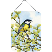 "Caroline's Treasures Eurasian Blue Tit on a branch Wall or Door Hanging Prints ASA2156DS1216, 16HX12W, Multicolor"