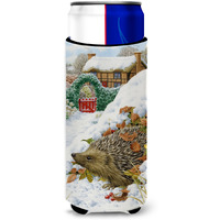 "Caroline's Treasures Hedgehog Holiday Michelob Ultra Koozies for Slim Cans, Multicolor"