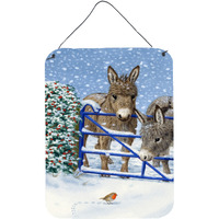 "Caroline's Treasures Donkeys and Robin Wall or Door Hanging Prints ASA2159DS1216, 16HX12W, Multicolor"