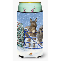 "Caroline's Treasures Donkeys and Robin Tall Boy Koozie Hugger, Multicolor"