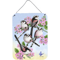 "Caroline's Treasures Party of 5 Long Tailed Tits Wall or Door Hanging Prints ASA2163DS1216, 16HX12W, Multicolor"