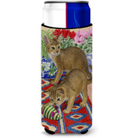 "Caroline's Treasures Abyssinian Kitten Michelob Ultra Koozies for Slim Cans, Multicolor"