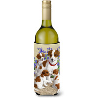 "Caroline's Treasures Jack Russell Terriers Wine Bottle Koozie Hugger, 750 ml, Multicolor"