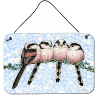 "Caroline's Treasures Roosting Long Tailed Tits Wall or Door Hanging Prints ASA2169DS812, 8HX12W, Multicolor"