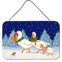 "Caroline's Treasures Three Geese & Gifts Wall or Door Hanging Prints ASA2170DS812, 8HX12W, Multicolor"