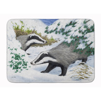 "Caroline's Treasures Badgers in the snow Floor Mat, 19"" x 27"", Multicolor"