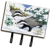 "Caroline's Treasures ASA2182TH68 Badgers in the snow Leash or Key Holder, Large, Multicolor"