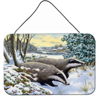 "Caroline's Treasures Winter Badgers Wall or Door Hanging Prints ASA2183DS812, 8HX12W, Multicolor"